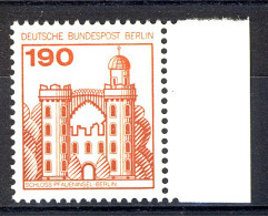 539 Burgen U.Schl. 190 Pf Seitenrand Re. ** Postfrisch - Unused Stamps