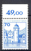 538 Burgen U.Schl. 70 Pf Oberrand ** Postfrisch - Unused Stamps