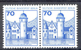 538 Burgen U.Schl. 70 Pf Waag. Paar ** Postfrisch - Nuevos