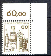 537 Burgen U.Schl. 60 Pf Ecke Or ** Postfrisch - Unused Stamps
