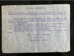 Tract Presse Clandestine Résistance Belge WWII WW2 'Front De La Délivrance' (Lundi 17 Fevrier 1941 Anniversaire De La..) - Documentos