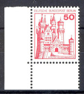 536 Burgen U.Schl. 50 Pf Ecke Ul ** Postfrisch - Unused Stamps