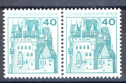 535 Burgen U.Schl. 40 Pf Waag. Paar ** Postfrisch - Unused Stamps