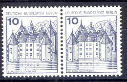 532 Burgen U.Schl. 10 Pf Waag. Paar ** Postfrisch - Unused Stamps