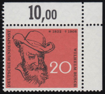 282 Wilhelm Busch 20 Pf ** Ecke O.r. - Unused Stamps