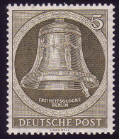 82y Glocke II (Klöppel Rechts) 5 Pf - Waagerechte Gummiriffelung ** - Variétés Et Curiosités