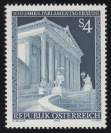 1760 100 Jahre, Parlamentsgebäude Wien, 4 S, Postfrisch ** - Ungebraucht