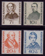 222-225 Wofa 1955 Helfer Der Menschheit, Satz Postfrisch ** - 40 Pf. Geprüft BPP - Unused Stamps