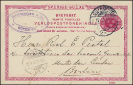 Postkarte P 25 SVERIGE-SUEDE 10 Öre DV 1006, GÖTEBORG 17.4.1907 Nach BERLIN - Entiers Postaux