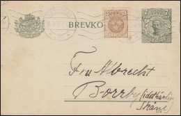 Postkarte P 33 BREVKORT 7 Öre Druckdatum 119 Mit Zusatzfr., VÄSTERAS 11.7.1919 - Postwaardestukken