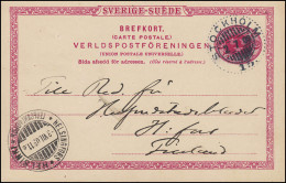 Postkarte P 20 SVERIGE-SUEDE 10 Öre, STOCKHOLM 2.7.1903 Nach HELSINKI 3.7.03 - Postal Stationery