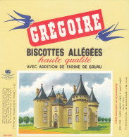 BUVARD & BLOTTER - Biscottes Grégoire N°25 -  Château De BONNEVAL (Haute Vienne) - Autres & Non Classés