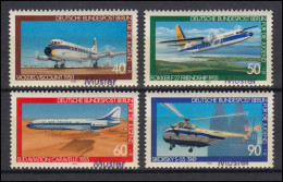 617-620 Jugend Luftfahrt Flugzeuge Hubschrauber 1980, Satz Mit Aufdruck MUSTER - Unused Stamps