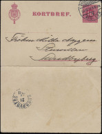 Kartenbrief K 8 Ziffer DV 311, STOCKHOLM 20.12.1911 Nach SUNDBYBERG 21.12.11 - Entiers Postaux