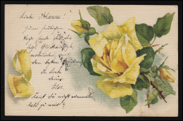 AK Gelbe Rosen Geriffelt, Struktur Karte, STUTTGART/ LUDWIGSBURG 29./30.01.1904 - Sonstige & Ohne Zuordnung