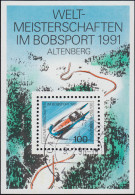 Block 23 Bob-WM Altenberg Mit PLF Blauer Punkt Zwischen ER, Tagesstempel - Variétés Et Curiosités