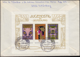 Block 14I Jugendstil Mit PLF I Als EF Rückseitig Auf R-FDC SCHÖNBERG / HOLSTEIN  - Errors & Oddities