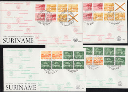 Surinam Heftchenblätter Aus Markenheftchen Aus 1978-1980 Auf 8 Schmuck-FDC's - Surinam