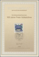 ETB 06/1990 Freie Volksbühne, Theater - 1st Day – FDC (sheets)