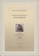 ETB 15/1988 Ernst Barlach, Bildhauer - 1e Jour – FDC (feuillets)