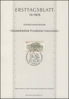 ETB 10/1978 Staatsbibliothek Preußischer Kulturbesitz - 1° Giorno – FDC (foglietti)
