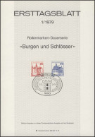 ETB 01/1979 Burgen Und Schlösser, Gemen, Vischering - 1st Day – FDC (sheets)