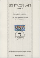 ETB 07/1978 Schwimm-Weltmeisterschaften - 1. Tag - FDC (Ersttagblätter)