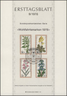 ETB 09/1978 Wofa, Waldblumen, Waldschlüsselblume, Günsel Etc. - 1° Giorno – FDC (foglietti)