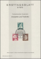 ETB 06/1975 IuT, Weltraumlabor, Erdefunkstelle, Bagger - 1. Tag - FDC (Ersttagblätter)