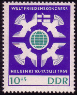1122 Weltfriedenskongreß Tauben 10+5 Pf ** - Unused Stamps