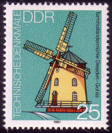 2659 Technische Denkmale 25 Pf Holländermühle ** - Unused Stamps