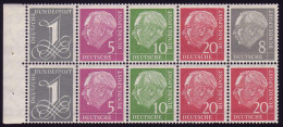 HBl. 8YI Aus MH 4YI Heuss & Ziffern, RLV I, ** Postfrisch - Zusammendrucke