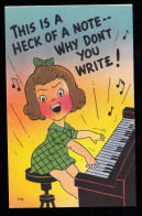 USA Kinder-AK Mädchen Spielt Am Klavier Und Singt, Ungebraucht - Sonstige & Ohne Zuordnung