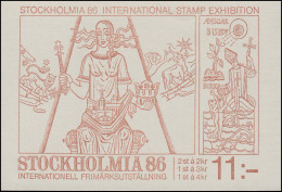 Markenheftchen 107 Briefmarkenausstellung STOCKHOLMIA'86 Ausgabe 1985, ** - Non Classés