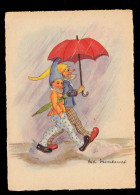 Karikatur-AK Herta Wasserkampf: Zwei Zwerge Unter Dem Regenschirm, Ungebraucht - Humor