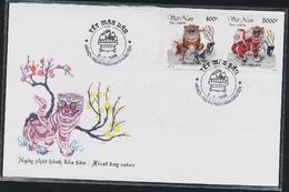 FDC Vietnam Viet Nam Cover With Perf Stamps 1998 : New Year Of Tiger / Zodiac (Ms769) - Vietnam