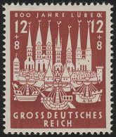 862 Hansestadt Lübeck 1943 - Marke ** - Neufs