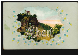 Ansichtskarte Vornamen: Albert, Landschaft Mit Schloss, TONDERN 13.12.1907 - Nomi