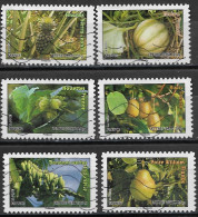 France 2012  Oblitéré Autoadhésif  N° 686 - 687 - 689 -  690 - 694 - 697  -   Flore  -  Fruits De France Et  Du Monde - Used Stamps