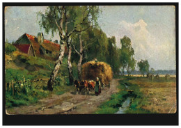 Künstler-AK Ochsengespann Mit Vollem Heuwagen, HORNBACH 27.5.1912 - Autres & Non Classés