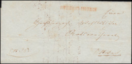 Baden Vorphilatelie Faltbrief Roter Einzeiler STEISSLINGEN Geschrieben 1840 - Prephilately