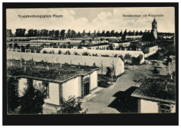 AK Truppenübungslager Posen: Barackenlager Mit Wasserturm, WARTHELAGER 3.9.1915 - Other & Unclassified