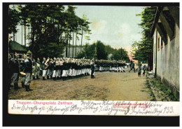 AK Truppen-Übungsplatz Zeithain: An Der Hauptwache - Einbringen Der Fahnen, 1907 - Sonstige & Ohne Zuordnung