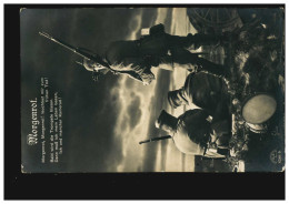 Foto-AK Morgenrot: Soldaten Bei Der Wache, Feldpost Mit Zensur Eupen P.K.um 1916 - Other & Unclassified