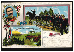 AK Gruss Aus Dem Manöver: Kavallerie Und Infanterie, Nach HANNOVER 8.9.1907 - Autres & Non Classés