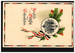 Weihnachts-AK Reichsadler, Feldpost HAMBURG 33a 21.12.15 An Res.-Jäger-Batl. 18 - Sonstige & Ohne Zuordnung