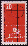 891 Zerstörung Von Lidice 20 Pf ** - Unused Stamps