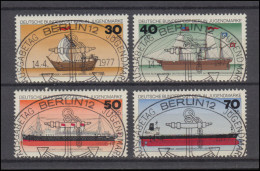 544-547 Jugend Schiffe 1977 - Satz Mit Voll-Stempel ESSt BERLIN 14.4.77 - Gebruikt