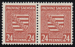 82X II Provinzwappen 24 Pf. Als Paar Mit PLF II Senkrechter Strich Unter N, ** - Nuevos