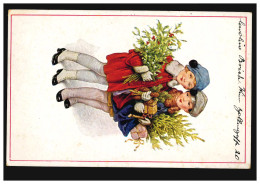 Kinder-AK Zwei Mädchen Mit Weihnachtszubehör, WIEN 1925 Nach Graz - Altri & Non Classificati